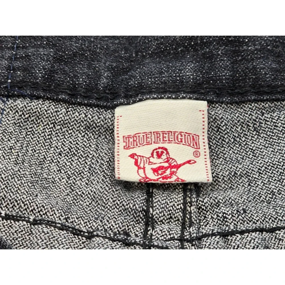 VTG True Religion Y2K Flap Pocket‎ Made In USA Black Denim Size 34 -34x33 VG